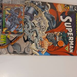 Vintage Un Open 5 Superman Comic with Bonus Card and Poster 1993